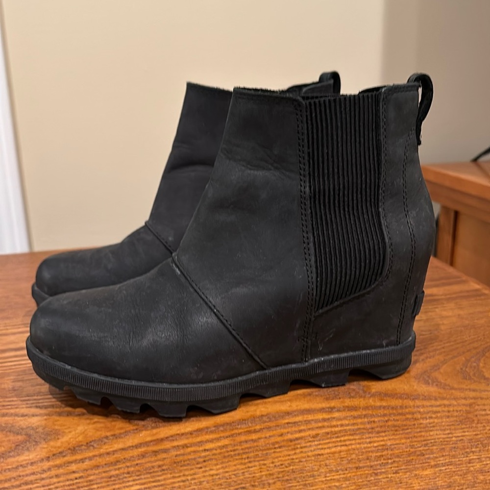 Sorel Wedge Ankle Boots, Black Size 9